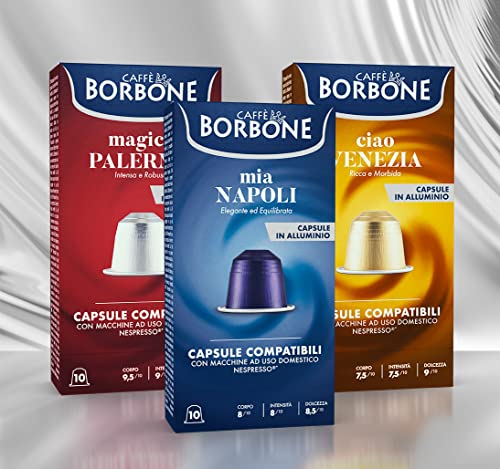 Caffè Borbone Kit Degustazione 100 Capsule ALLUMINIO: 40 Mia Napol...
