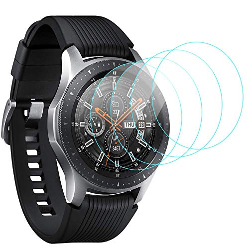CAVN Pellicola Compatibile con Samsung Galaxy Watch 46mm Pellicola Protettiva [4-Pezzi], Gear S3 Protezione Schermo in Vetro Temperato Anti-graffio Anti-Bolle per S3 Frontier Classic Galaxy 46mm