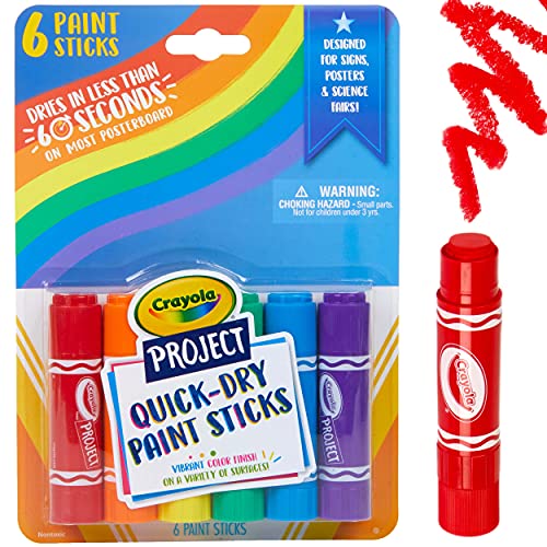 Crayola- Tempere Solide da 6 colori, non serve acqua, ideali per i bambini per colorare e creare, 54-1070