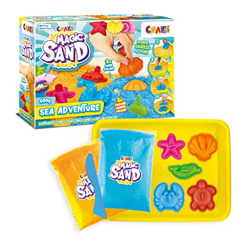 CRAZE Magic Sand Sea Adventures 600 g Set di sabbia cinetica Sabbia...