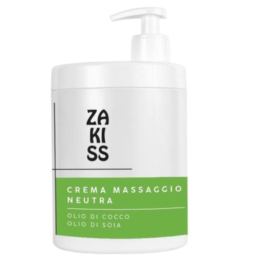 Crema Massaggio Corpo Neutra Zakiss - Con olio di Cocco e Soia - 1000 ml
