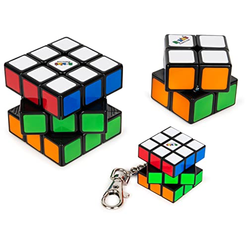 Cubo di Rubik, Confezione Famiglia, Cubo Originale 3x3, Cubo 2x2, Cubo Portachiavi 3x3, Confezione Completa da 3