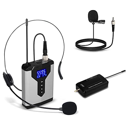 Depusheng Q7 Microfono Lavalier Wireless Sistema di Microfono Risvolto con Bodypack Ricaricabile e Ricevitore Wireless Micro Telefono per Fotocamere SLR