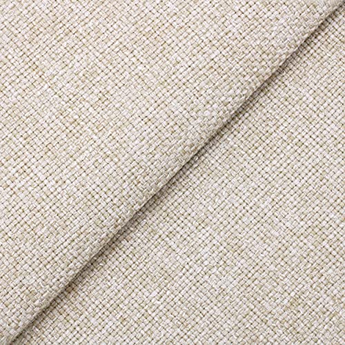 DESHOME Penelope - Tessuto al Metro Idrorepellente stoffa resistente per divani, cuscini, tappezzeria (Bianco crema, 1 metro)