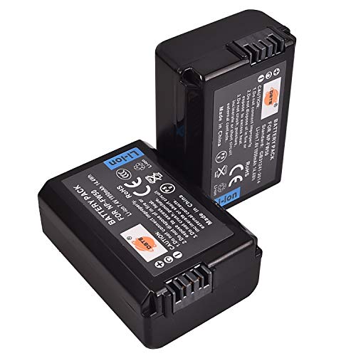 DSTE - Batteria di ricambio per NP-FW50 e Sony ZV-E10 Alpha 7(a7) 7R(a7R) 7S(a7S),a3000,a5000,a6000,NEX-3 5  6 7 C3 F3,DSC-RX10,RX10 IV
