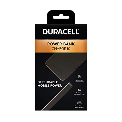 Duracell Power Bank 10.000mAh | Caricatore portatile a ricarica rap...