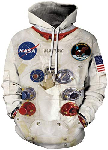 EUDOLAH Felpe da Uomo Ragazzo Coppia con Cappuccio e stampa 3D NASA Astronaut e Tasca e Manica Lunga Primavera Autunno(M, A-NASA 066)