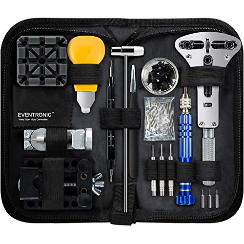 Eventronic Tool Kit Professionale di Riparazione Orologi, Attrezzi di Apertura Orologi e kit di Riparazione Orologio e portable tool kit orologiaio