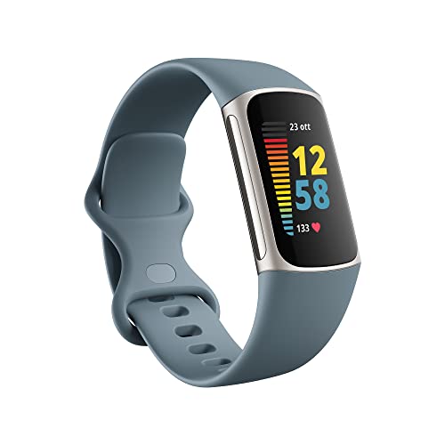 Fitbit Charge 5 Tracker Di Attività Con Sei Mesi Di Abbonamento Incluso, Blu, ‎3.68 x 2.28 x 1.12 cm; 29 grammi