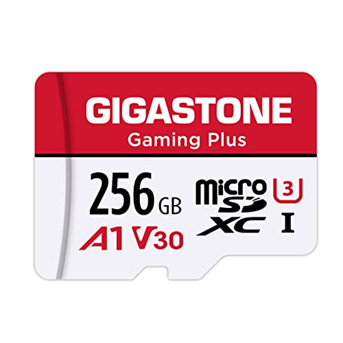 Gigastone Micro SD 256 GB, Gaming Plus, Specialmente per Nintendo Switch Gopro Fotocamere Videocamera Tablet, Velocità Fino a 100 60 MB Sec (R W) + Adattatore Scheda SD, UHS-I A1 U3 V30 MicroSDXC