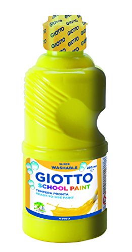 Giotto – ognuna con diversi effetti e finiture, Bottiglia 250 ml, diversi colori Tempera da scuola giallo