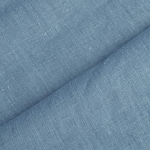Holmar - tessuto lino prelavato industrialmente - stoffa al metro (azzurro svedese)