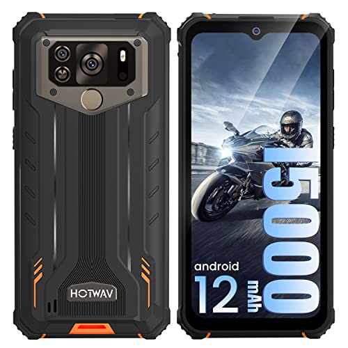 HOTWAV W10 Rugged Smartphone 2022 15000mAh Telefono Indistruttibile in Offerta, 6.53 Zoll HD Android 12 Cellulare Antiurto 4GB+32GB Impermeabile IP68 13MP 4G Dual SIM Smartphone Face ID OTG GPS