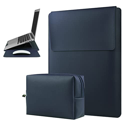 HoYiXi 13 Pollici Custodia per Laptop in Pelle Compatibile con MacBook Air M2 13.6   2023 13.3   M1 MacBook Pro 13 2023-2016 Dell XPS 13 Surface Pro X 8 7 6 5 Surface Laptop 13.5  , blu scuro