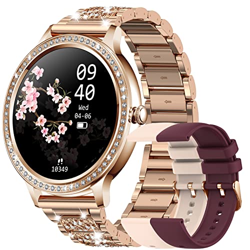 KELEEL Smartwatch Donna Chiamate e Risposta Bluetooth Orologio Fitness Tracker con Cardiofrequenzimetro da Polso Contapassi SpO2 Sonno Notifiche Messaggi Smart Watch per iOS Android