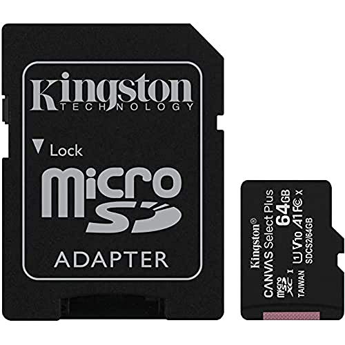 Kingston Canvas Select Plus SDCS2 64GB Scheda microSD Classe 10 con Adattatore SD Incluso, 64 GB