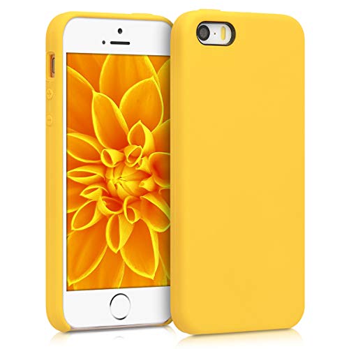 kwmobile Custodia Compatibile con Apple iPhone SE (1.Gen 2016)   5   5S - Cover in Silicone TPU - Back Case per Smartphone - Protezione Gommata Giallo radiante