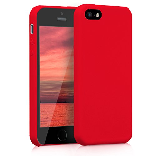 kwmobile Custodia Compatibile con Apple iPhone SE (1.Gen 2016)   5   5S - Cover in Silicone TPU - Back Case per Smartphone - Protezione Gommata Rosso Matt