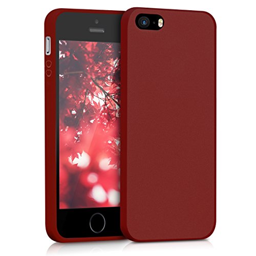 kwmobile Custodia Compatibile con Apple iPhone SE (1.Gen 2016)   5   5S - Cover in Silicone TPU - Back Case per Smartphone - Protezione Gommata rosso scuro