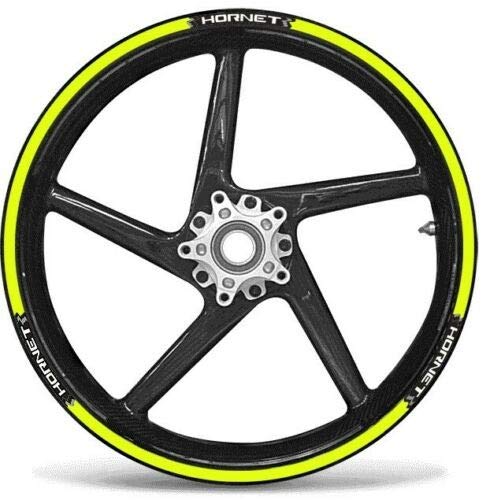 labelbike - Kit Strisce adesive Moto per Cerchi Ruote 17 compatibile con HONDA HORNET - giallo fluo