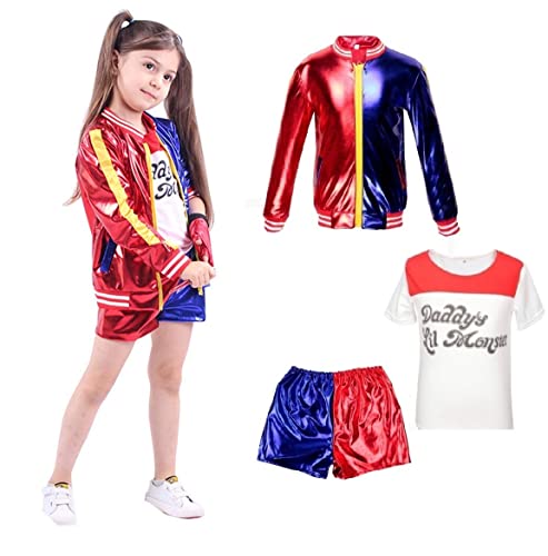 Luckybaby Ragazza Halyquin Outfit del Vestito Operato dai Bambini delle Ragazze Carnevale di Halloween FancyDress (as6, Age, Numeric_0, Rosso, 5-7 Anni (L,120-130 cm))
