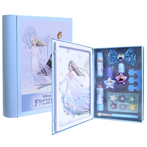 Markwins Frozen Snow-Magic Book, Libro di Bellezza con Prodotti Makeup di Frozen, Divertente Kit Makeup, Accessori Colorati, Giocattoli e Regali per Bambini