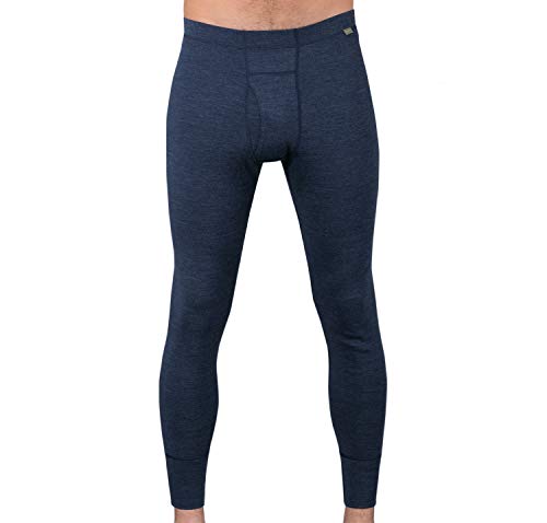 MERIWOOL - Pantaloni termici da uomo in 100% lana merino - Blu - S