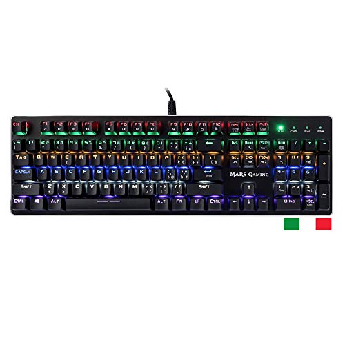 MK4B, Tastiera Meccanica Switch Rosso, Retroilluminazione , Antighosting, IT, Nero