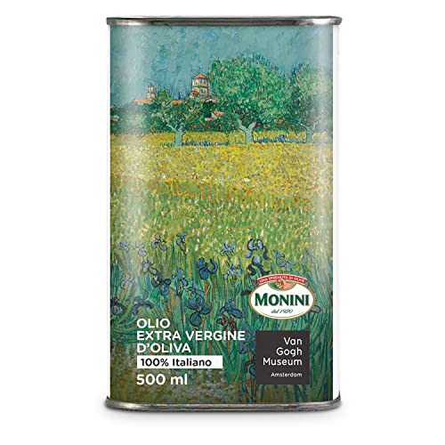 Monini per Van Gogh Museum: Olio extra vergine di oliva 100% italiano Edizione Limitata Van Gogh, lattina 500 ml – “Veduta di Arles con iris”