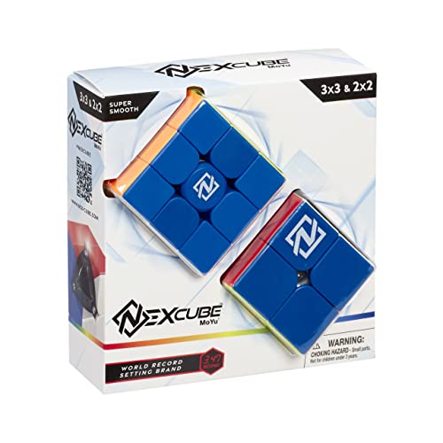 Nexcube 3x3 + 2x2 Classic, Cubi per Speedcuber, Massima Velocità, Senza adesivi con Riposizionamento Preciso e doppio sistema di regolazione - Multicolore