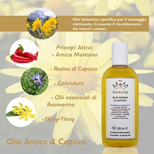 Olio Arnica e Capsico da Massaggio 200 ml - Professionale Decontrat...