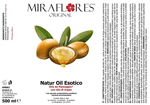 Olio Massaggio Professionale Naturale all Argan 500 ml Made in Ital...