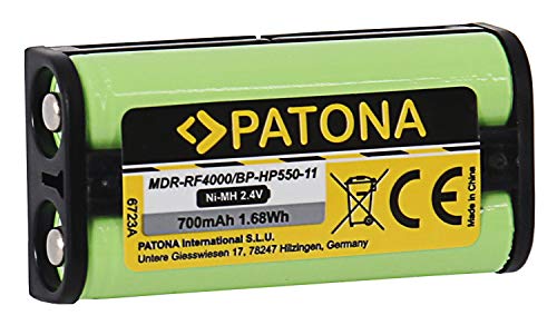PATONA 6723 Batteria di ricambio per Sony BP-HP550-11 (700mAh) compatibile con MDR-RF4000 MDR-IF245RK - Medion MDR-PF970RK ecc.
