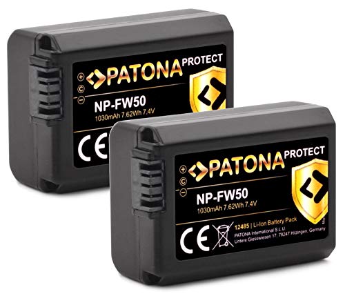 Patona Protect V1 (2X) Batteria NP-FW50 (1030 mAh) senza restrizion...