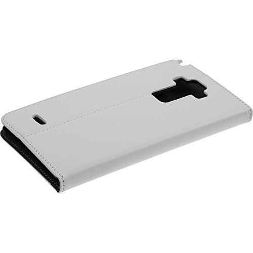PhoneNatic Copertura di Cuoio Artificiale Compatibile con LG G4 Stylus - Bookstyle Bianco - Cover + Pellicola Protettiva