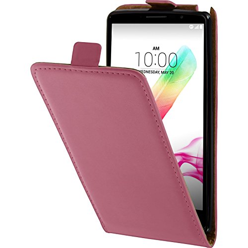 PhoneNatic Copertura di Cuoio Artificiale Compatibile con LG G4 Stylus - Flip-Case Rosa Caldo - Cover + Pellicola Protettiva
