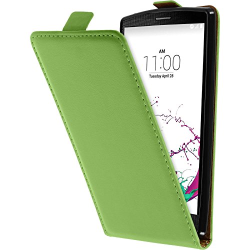 PhoneNatic Copertura di Cuoio Artificiale Compatibile con LG G4s   G4 Beat - Flip-Case Verde - Cover + Pellicola Protettiva