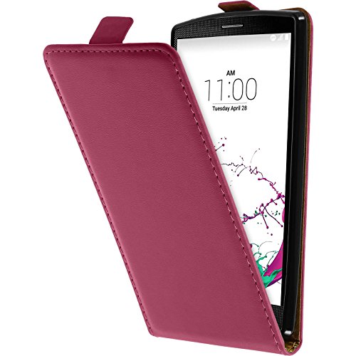 PhoneNatic Copertura di Cuoio Artificiale Compatibile con LG G4s   G4 Beat - Flip-Case Rosa Caldo - Cover + Pellicola Protettiva