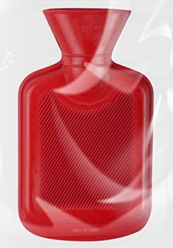 Primes DIY - Mini borsa per acqua calda in gomma naturale, 1 litro, per alleviare il dolore, sicuro e a prova di perdite, colore: Rosso