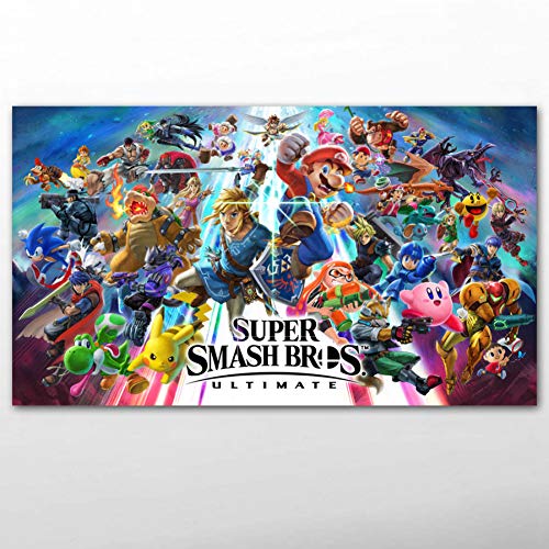 QAZEDC Pittura Decorativa Poster e Stampe su Tela Videogioco Super Smash Bros. Ultimate Wallpaper Wall Art Paintings for Living Room Decor 60x80cm