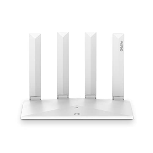 Router Wi-Fi 6 ZTE AX3000 Pro - Router Internet Gigabit Wireless Dual Band con Antenna 7dBi High Gain, Velocità fino a 3 Gbps, Copre 139m², 256 Dispositivi, WPA3, QoS, Connessione EasyMesh e NFC