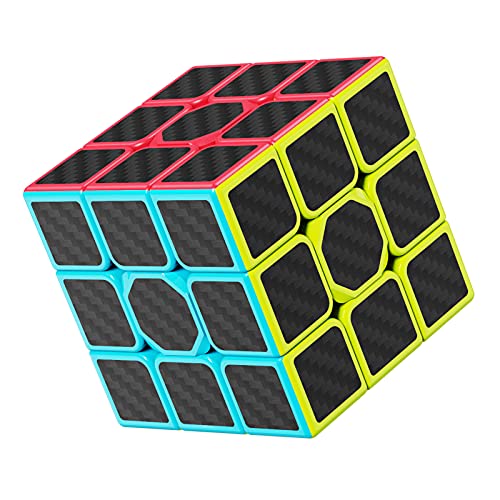 ROXENDA 3x3 Speed Cube, Cubo di Velocità 3x3x3 Adesivo in Fibra di Carbonio Super-durevole con Colori Vivaci (3x3x3)