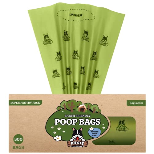 Sacchettini per pupù Pogi - 500 sacchettini per dispense e per portarifiuti all aperto - grandi, biodegradabili, profumati, sacchetti per bisogni dei cani (rotolo unico grande)