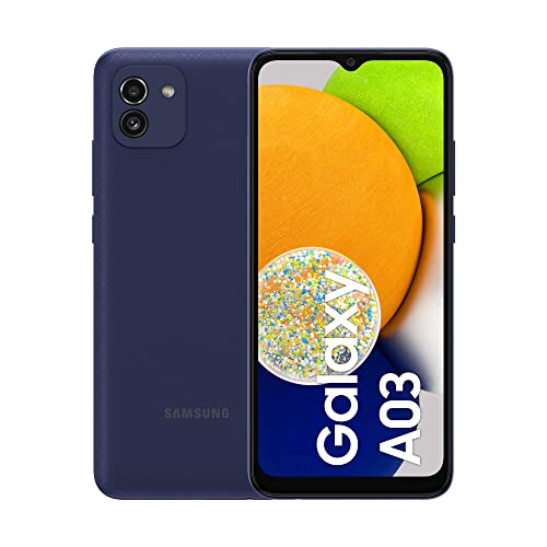 Samsung Galaxy A03 Smartphone Android 6,5 Pollici, Display Infinity-V HD+, 4 GB di RAM e 64 GB di Memoria Interna Espandibile, Batteria 5.000 mAh, Awesome Blue