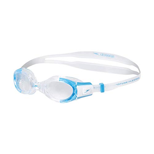 Speedo Futura Biofuse Flexiseal Occhialini da Nuoto, Unisex bambini, Bianco (Clear White) Taglia Unica (6 - 14 anni)