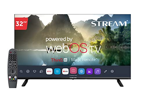 Stream System - WebOS TV Smart 32 Pollici, LG Magic Remote, Thinq AI, HDR10, Frameless (Senza cornice), Controllo Vocale (LG Thinq AI + Alexa), Bluetooth - Modello WSTRH3222FTP