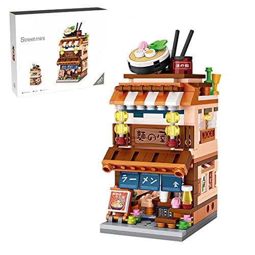 Sunery 412pezzi Casa Modulari Set di Blocchi di Costruzione,Serie Giapponese di Street View Negozio di Ramen Case di Città,Modello Architettura,Casa Compatibile con Lego