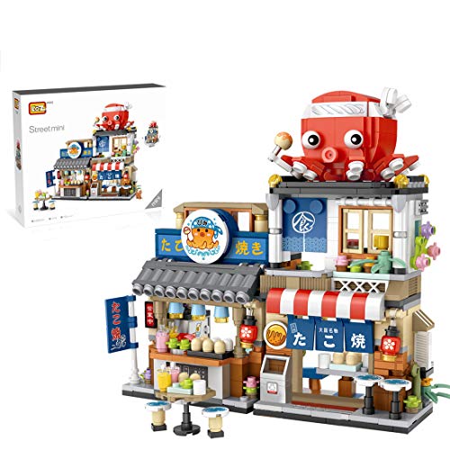 Sunery 722pezzi Casa Modulari Set di Blocchi di Costruzione,Serie Giapponese di Street View Ristorante Giapponese Case di Città,Modello Architettura, Casa Compatibile con Lego