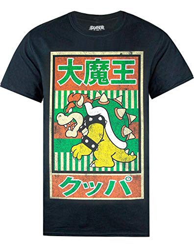 Super Mario Maglietta Mens Bowser Poster Giapponese Adulti Merch Abbigliamento X-Large