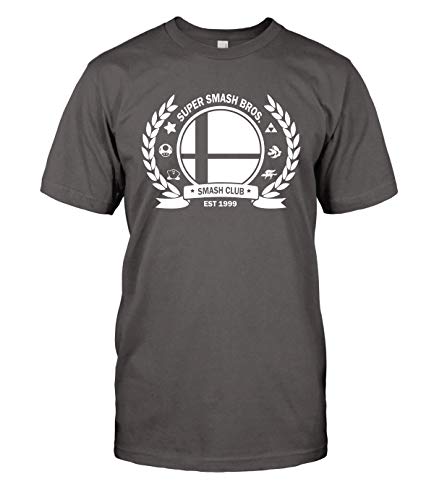 Super Smash Bros T-Shirt Top Tee (Medium, Charcoal Grey)